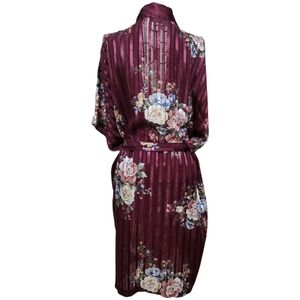 Floral Satin Kimono Robe